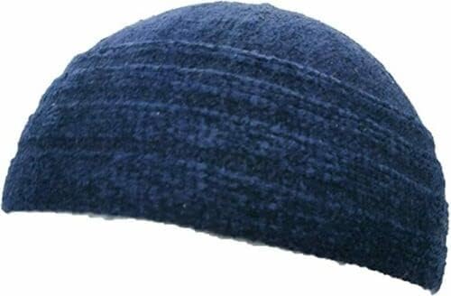 Mens Turkish Soft Islamic Velvet Prayer Hat Skull Cap Topi Kufi Male Muslims Dark Blue