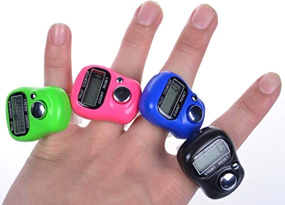 Taj Company Electronic Tasbeeh Finger Counter Hand Tally Manual Clicker For count pack of 5
