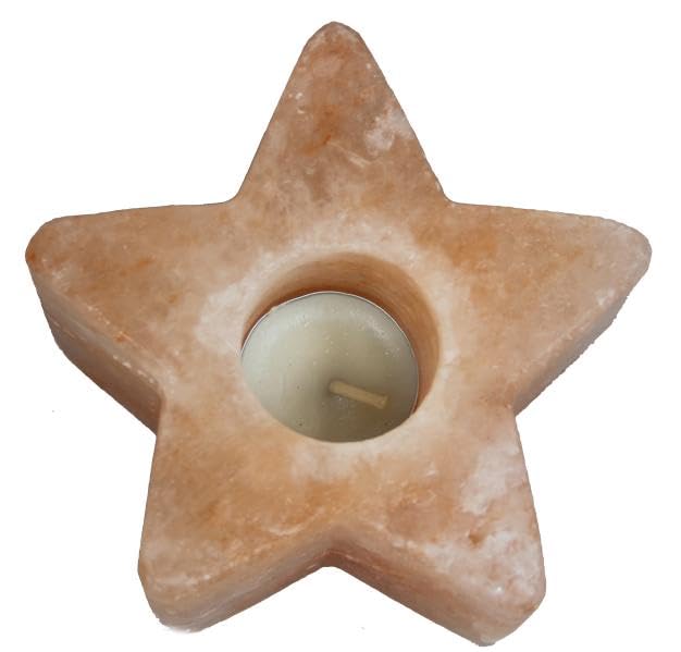 Pure 100% Natural Himalayan Crystal Rock Pink Salt Lamp Candle Holder Tea Light, Handcrafted (Natural Design)