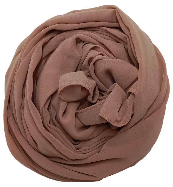 Women Chiffon Scarf, Shawls and Wraps Soft and Lightweight Hijab Long Scarves For Ladies 90x185 cm (Beige)