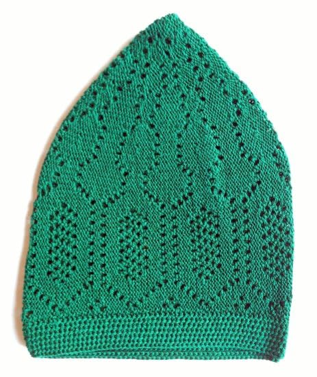 Men Skull Cap Muslim Islamic Prayer Hat Topi Kufi Head Wear Clothing Parrot Green