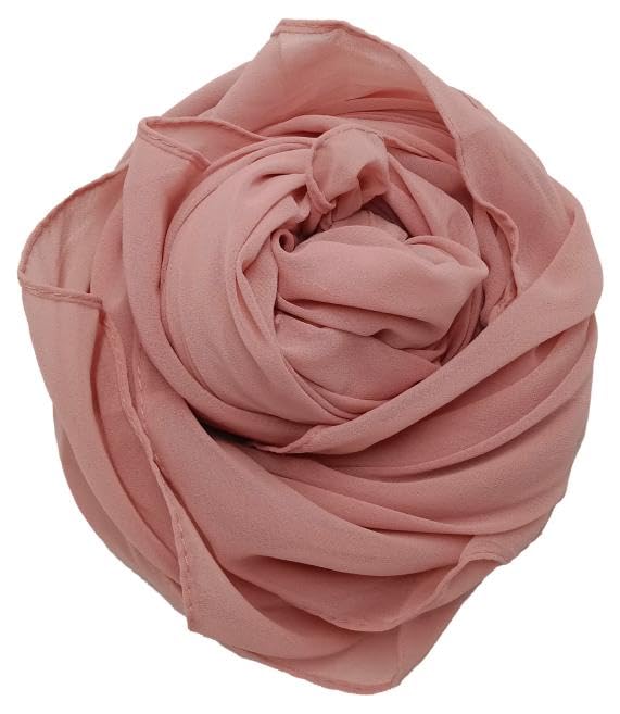 Women Chiffon Scarf, Shawls and Wraps Soft and Lightweight Hijab Long Scarves For Ladies 90x185 cm (Beige)