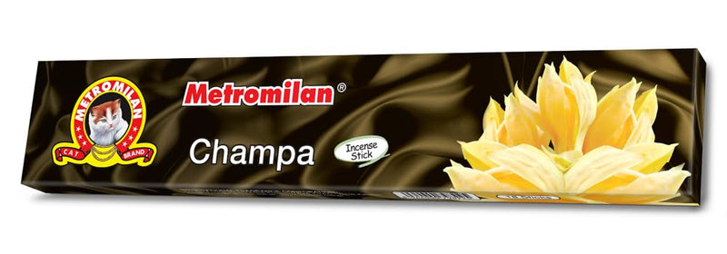 Metromilan Incense Sticks Agarbatti for Prayer 1 Pack (9 Sticks Each Pack) Free from Chemicals -Perfect for Aromatherapy (Champa)