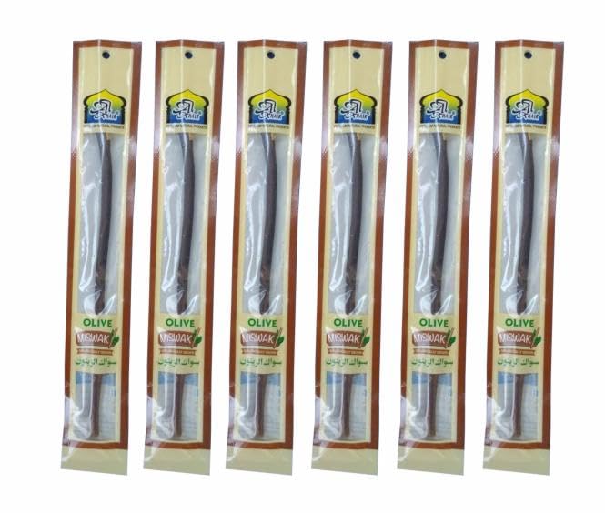 Natural Fresh Moist Vacuum-Packed Olive Miswak (10 Sticks) - Tooth and Gum Care (Natural Flavor) (10)