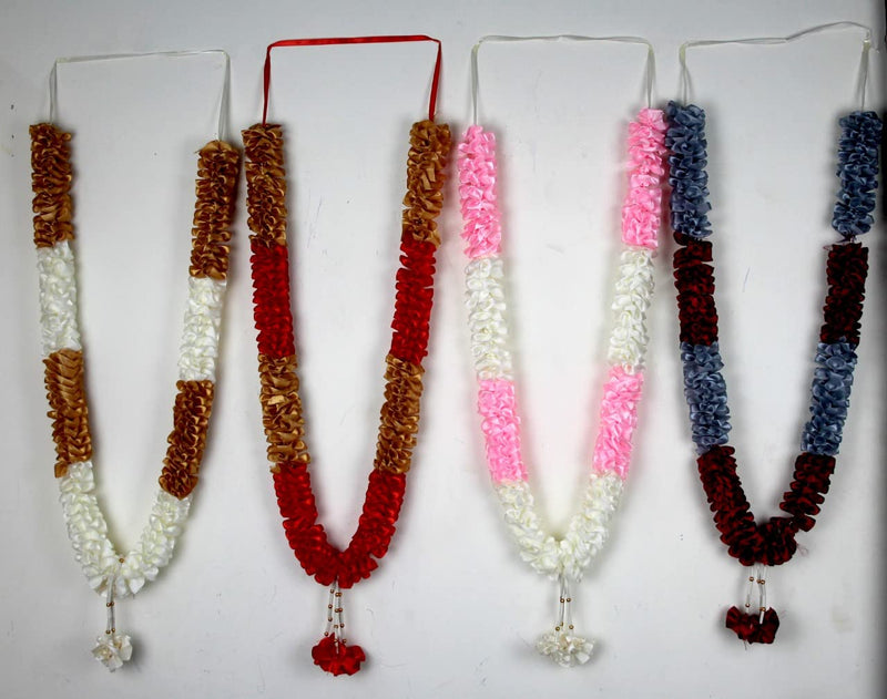 (PACK OF 4) Hajj And Ummrah Artificial roses Garland Wedding Mala Multipurpose Use (4)