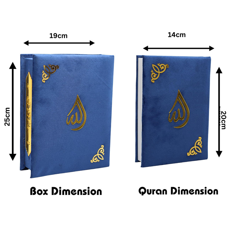 taj Holy Quran VELVET IN A BOX islamic gifts umrah mubarak gifts islamic decor nikkah gifts gifts for muslim women gifts for muslims eid gift set islamic gifts for men (QURAN 14 * 20cm, BLACK)