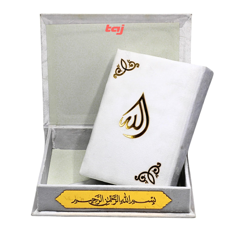 taj Holy Quran VELVET IN A BOX islamic gifts umrah mubarak gifts islamic decor nikkah gifts gifts for muslim women gifts for muslims eid gift set islamic gifts for men (QURAN 14 * 20cm, BLACK)